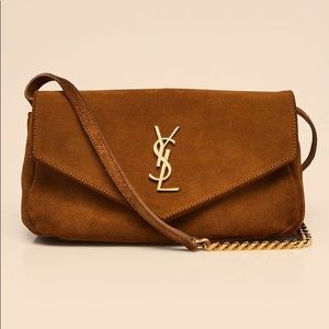 YVES SAINT LAURENT Suede Flap Crossbody Bag